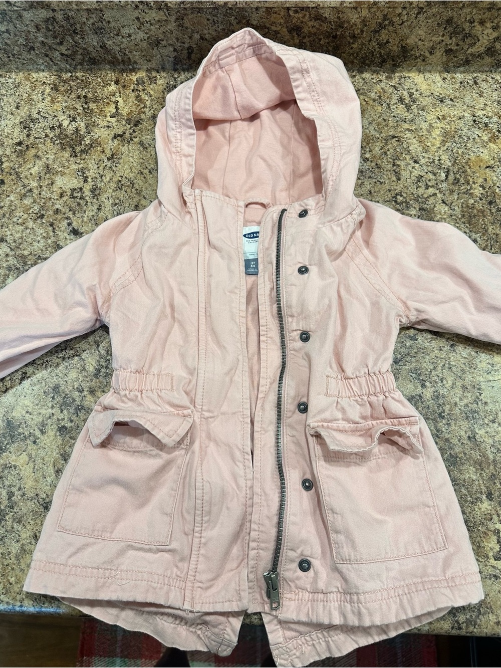 Old Navy Pink Girls Zip Up lined Hooded Jacket